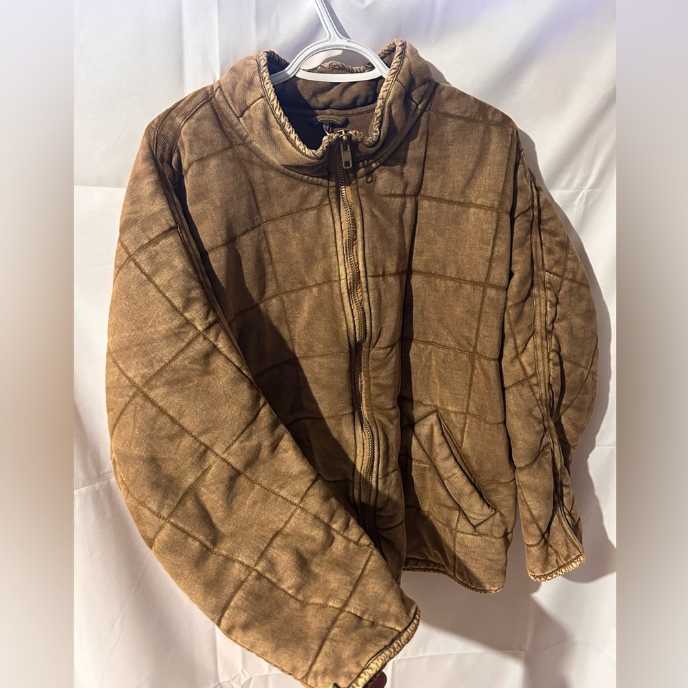 Free People Brown Quilted Jacket
